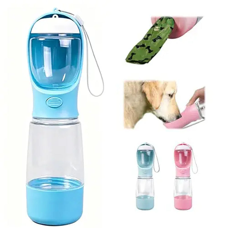 Portable Pet Water Bottle and Food Container with Travel Bowl - Essential Accessories for Outdoor Activities