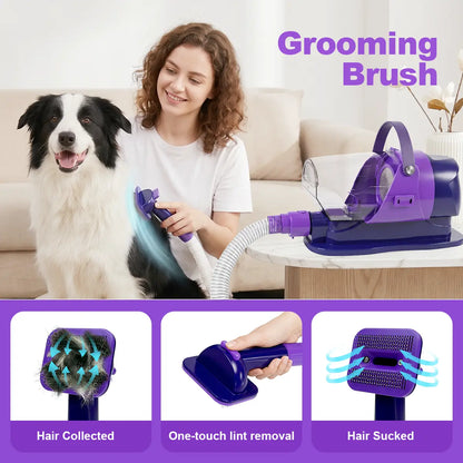 Anlecity Professional Pet Grooming Vacuum System - 3 Suction Modes, 6-in-1 Grooming Kit, 3L Capacity, Cordless Clippers, and 5 Essential Grooming Tools for Effective Dog and Cat Hair Removal