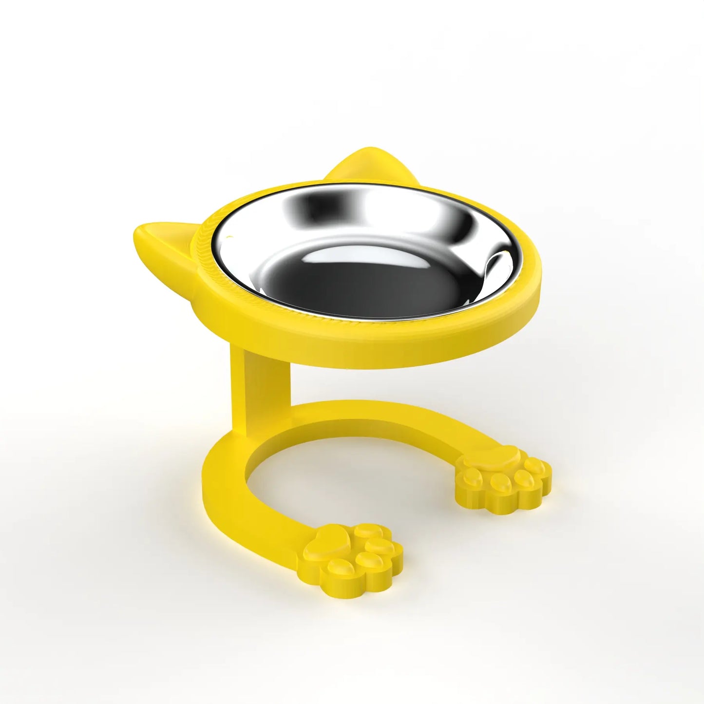 Elevated Tilted Cat Bowl - Premium 316 Stainless Steel Raised Feeder with Anti-Slip Paw Stand, Whisker-Friendly Design, and Easy-to-Clean Portable Feeding Dish for Senior Cats and Small Puppies