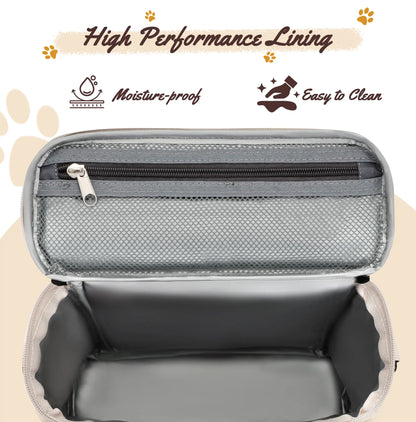 Modoker Pet Travel Bag with Food Containers and Collapsible Bowls - Complete Travel Kit for Pets