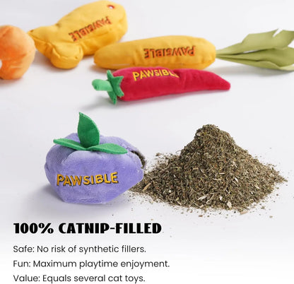 Pawsible Premium 5-Pack Cat Toy Set with Natural Herb Filling for Stimulation and Teething, Ideal for Kittens