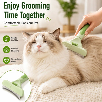 Professional Pet Deshedding Tool for Dogs and Cats - Gentle Undercoat Rake for Effective Shedding Reduction and Dematting of Long-Haired Pets