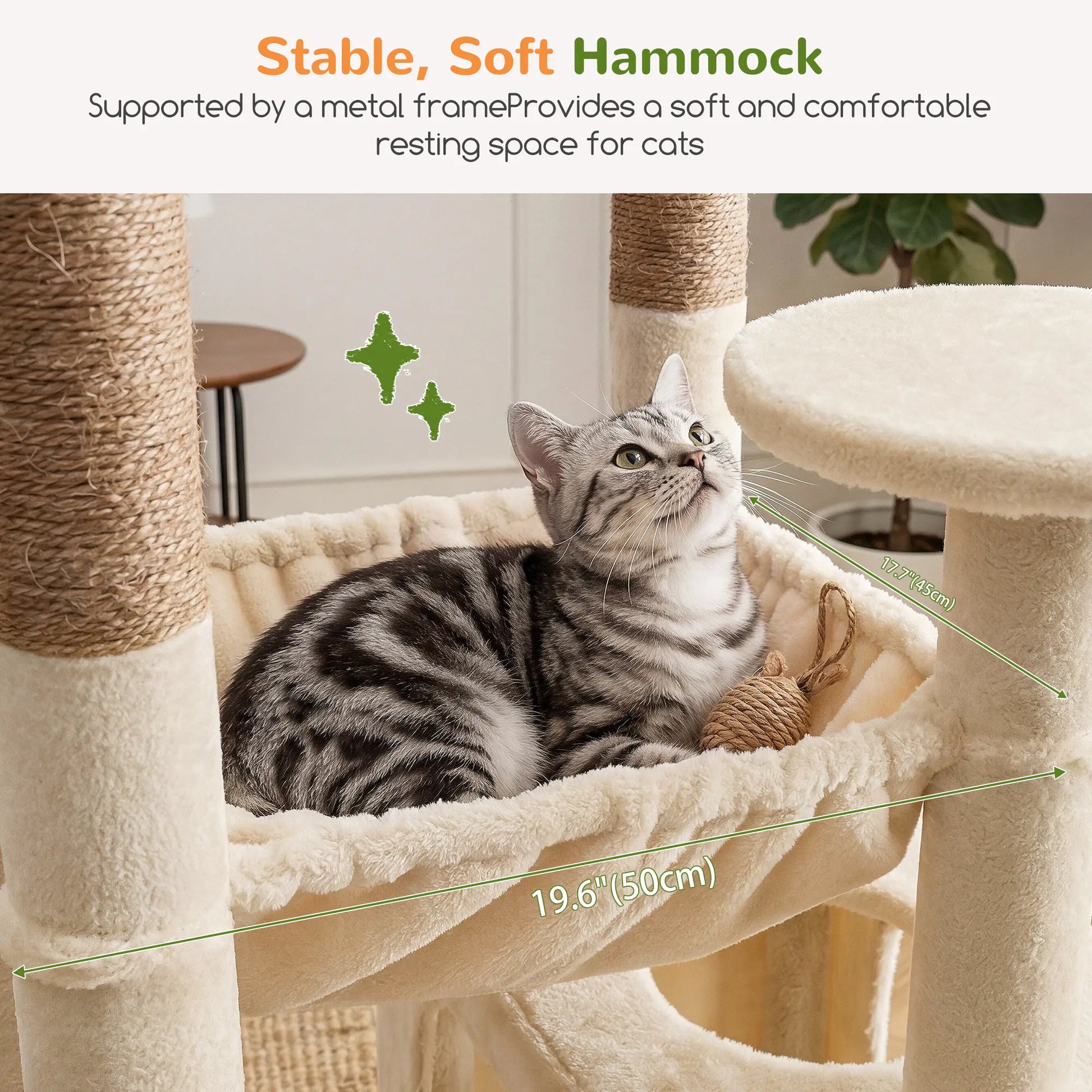 DESKAT 80-Inch Multi-Level Cat Tree for Large Cats with Two Condos and Sisal Scratching Posts, Ideal for 2-3 Cats, Space-Saving Design with Reinforced Base, Model F80G
