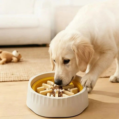 Slow Feeder Dog Bowl - Anti-Slip and Removable Design for Easy Cleaning, Promotes Safe Eating for Medium and Small Breeds, Engaging Puzzle Toy for Mealtime
