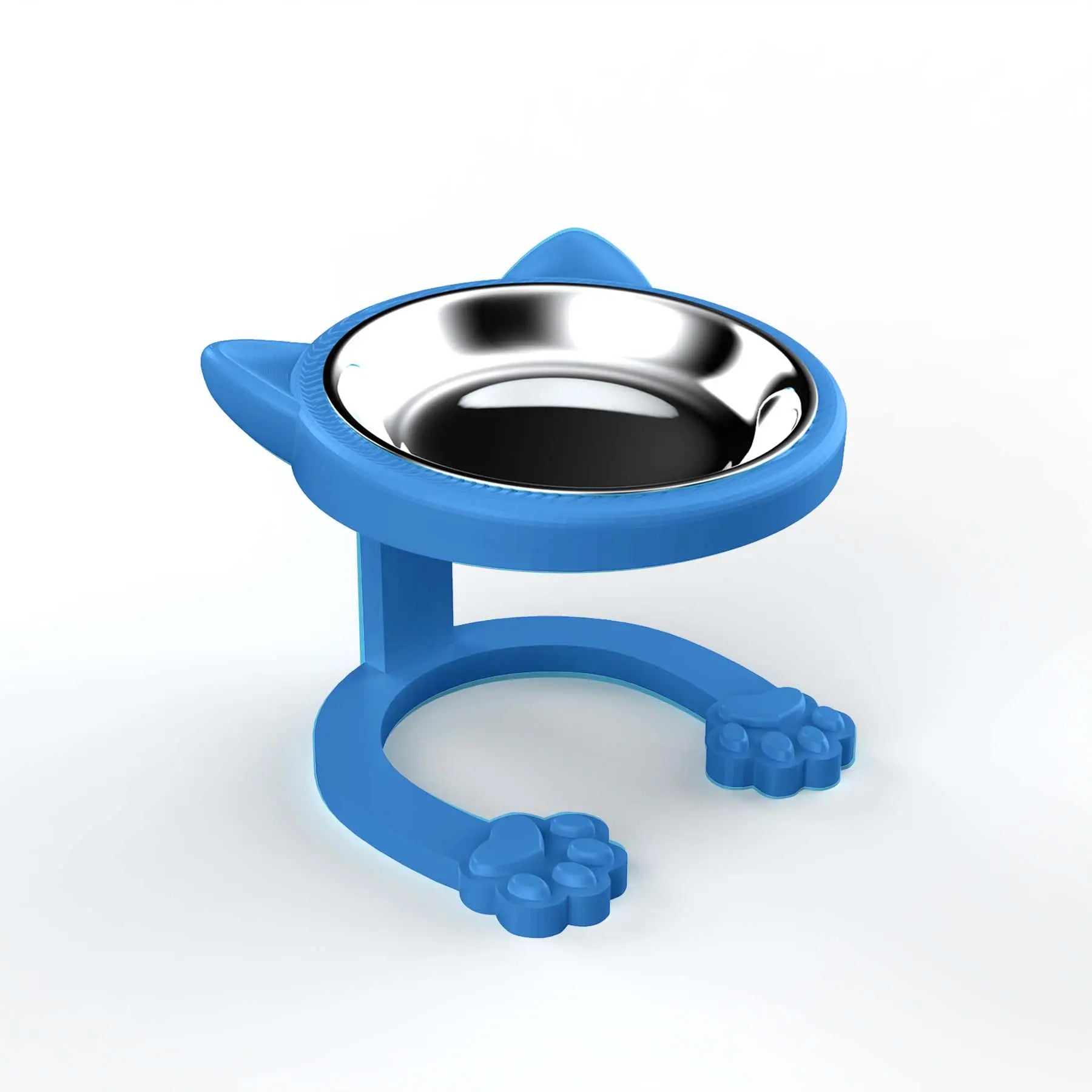 Elevated Tilted Cat Bowl - Premium 316 Stainless Steel Raised Feeder with Anti-Slip Paw Stand, Whisker-Friendly Design, and Easy-to-Clean Portable Feeding Dish for Senior Cats and Small Puppies