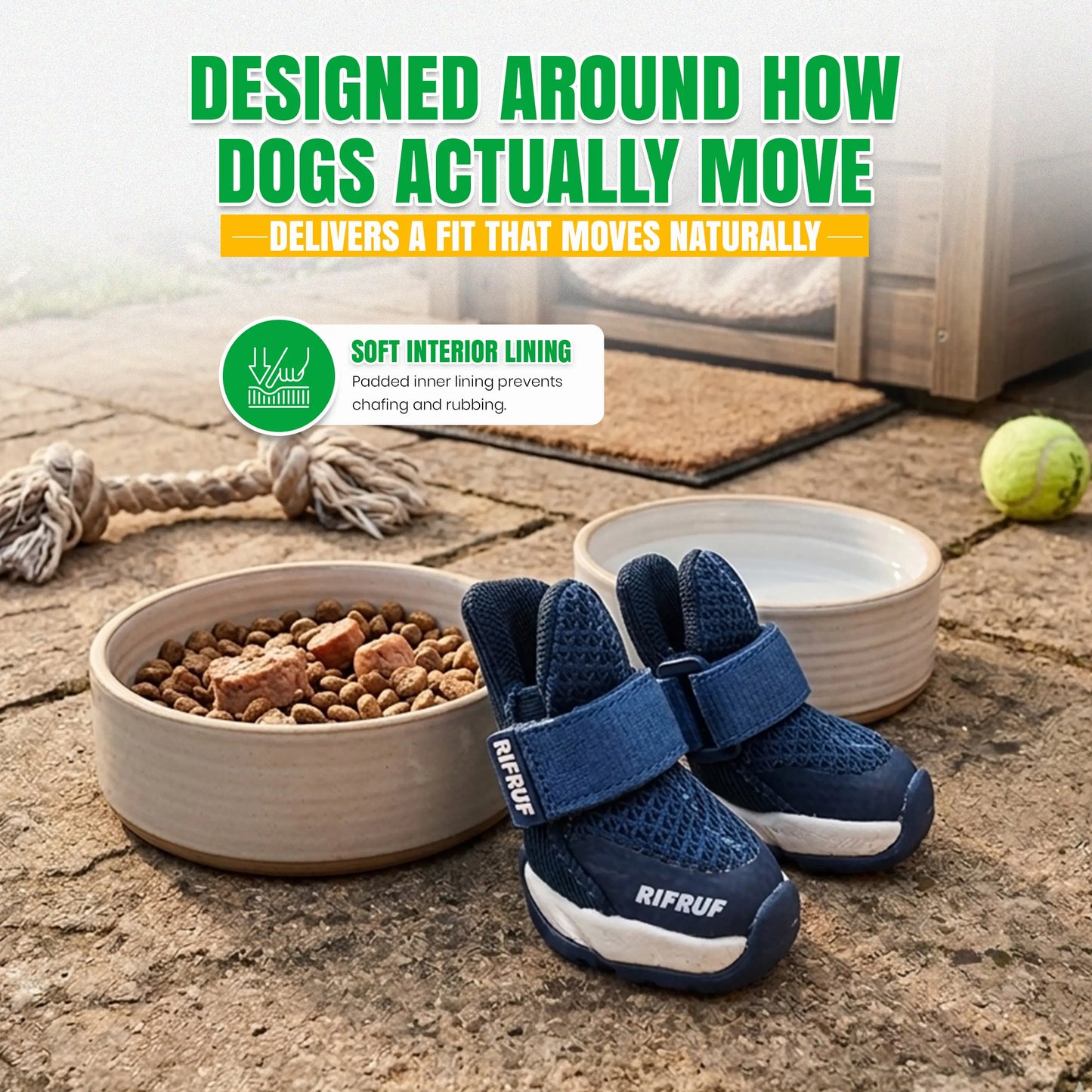 Rifruf Breathable Non-Slip Pet Shoe Set – Lightweight Protective Sneakers for Dogs and Cats