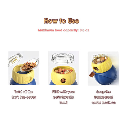 Cat and Small Dog Interactive Puzzle Food Dispensing Ball - Slow Feeder Toy for Boredom Relief and Enrichment
