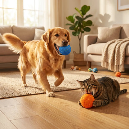 Sovelivee 2026 Soccer Fest Edition Interactive Dog Chew Toy Ball - Self-Moving, USB Rechargeable, Durable, and Squeaky for Solo Play