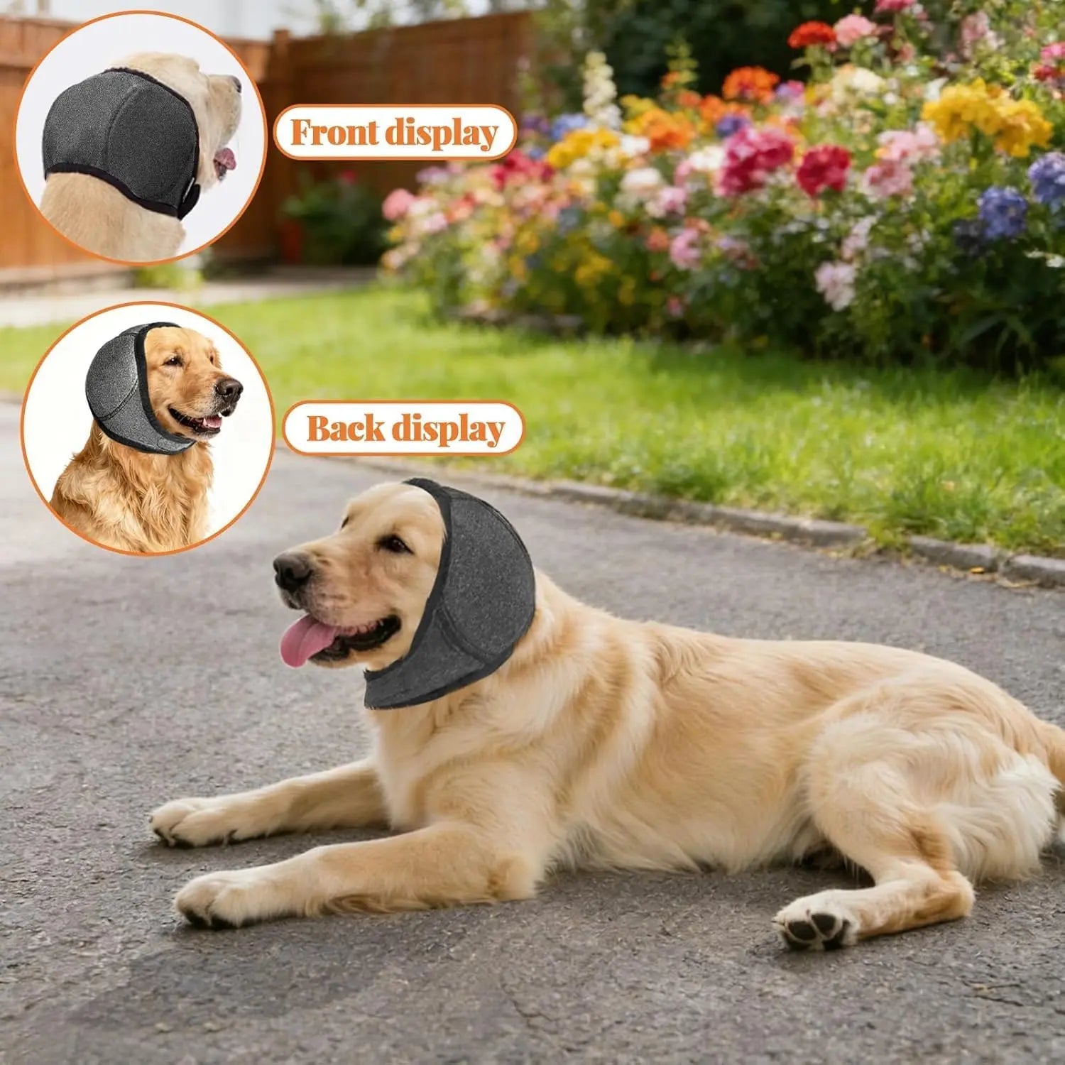 Dog Ear Protection Muffs, Adjustable Noise-Canceling Ear Wrap for Comfort and Calm During Fireworks, Bathing, and Swimming