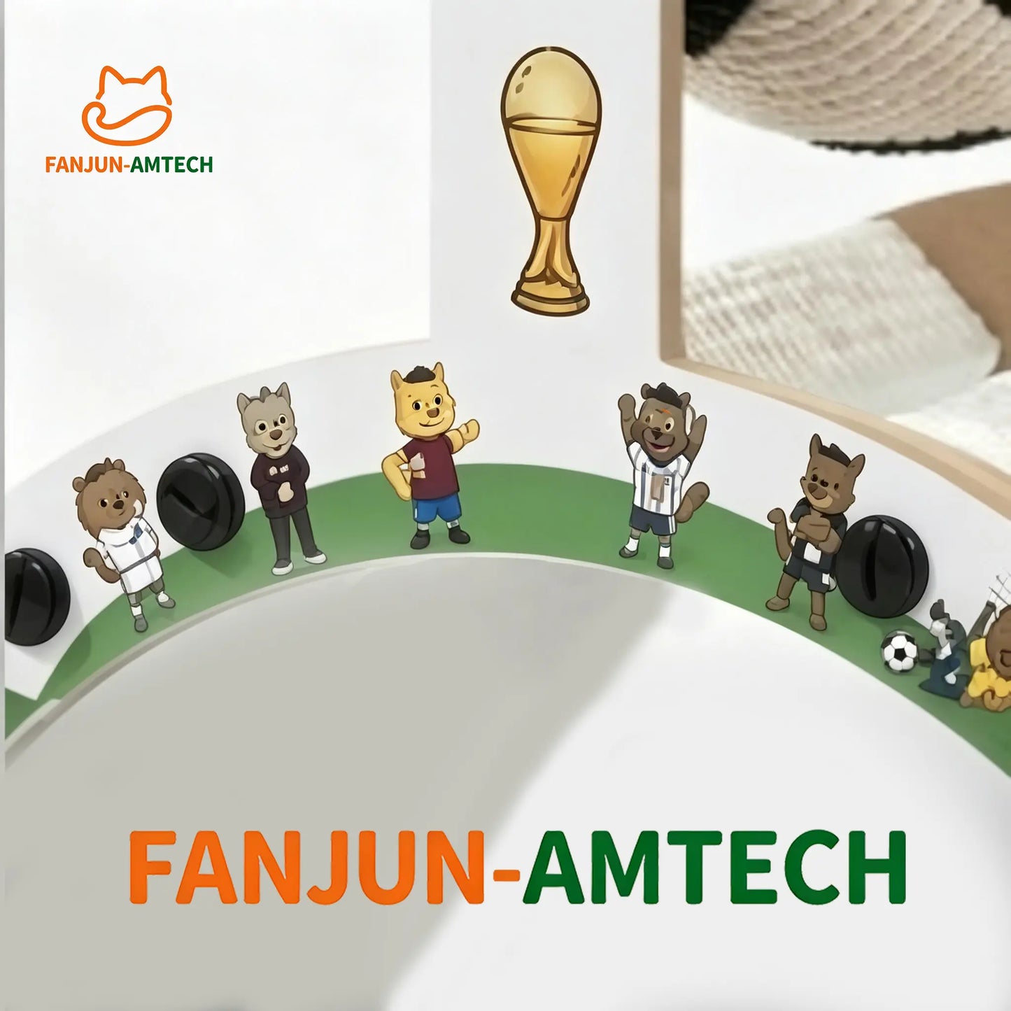 Premium Cat Scratching Post with Soccer Ball - Enhanced Corrugated Cardboard Arch Bridge - Soccer-Inspired Indoor Cat Furniture