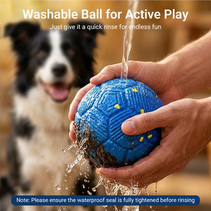 Sovelivee 2026 Soccer Fest Edition Interactive Dog Chew Toy Ball - Self-Moving, USB Rechargeable, Durable, and Squeaky for Solo Play