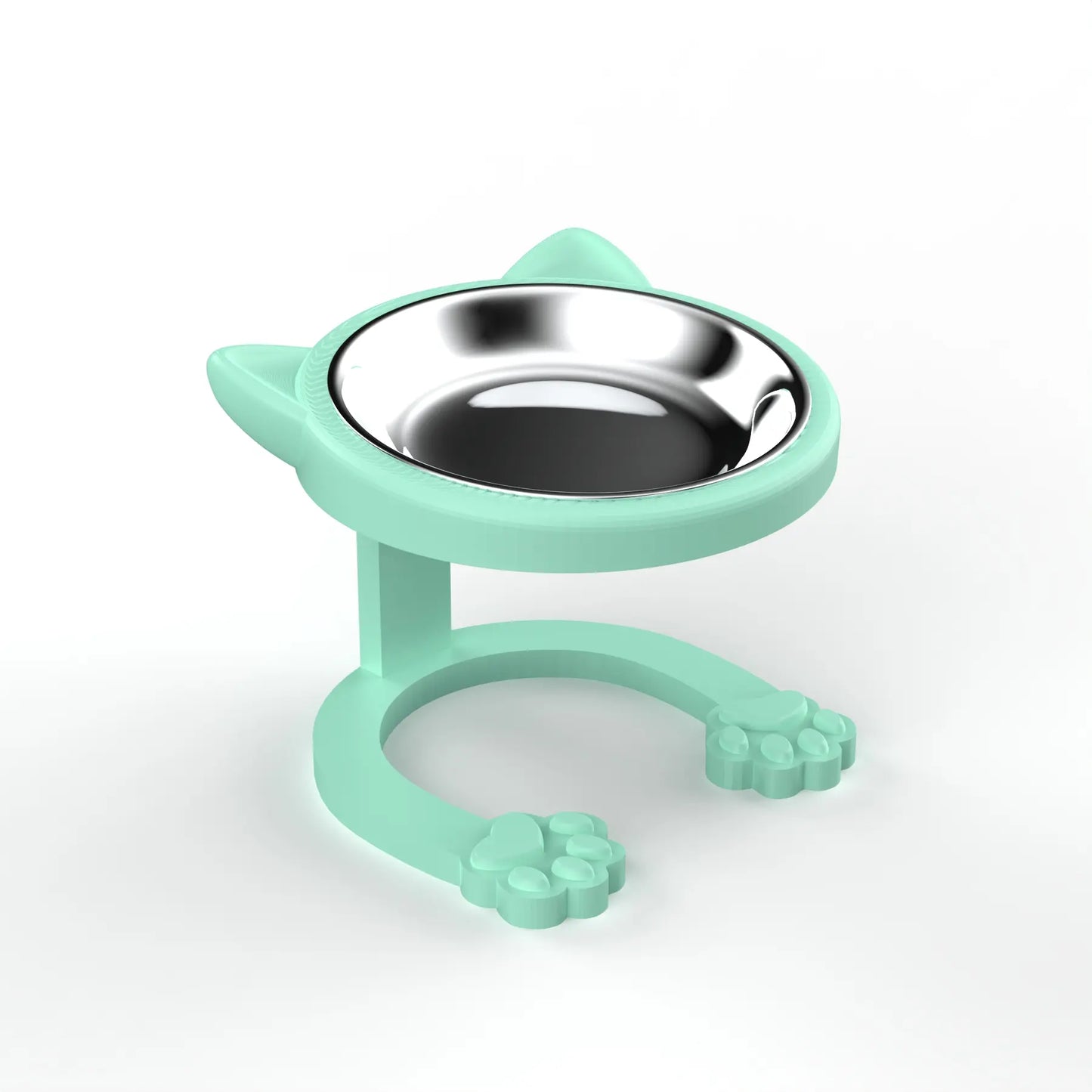 Elevated Tilted Cat Bowl - Premium 316 Stainless Steel Raised Feeder with Anti-Slip Paw Stand, Whisker-Friendly Design, and Easy-to-Clean Portable Feeding Dish for Senior Cats and Small Puppies