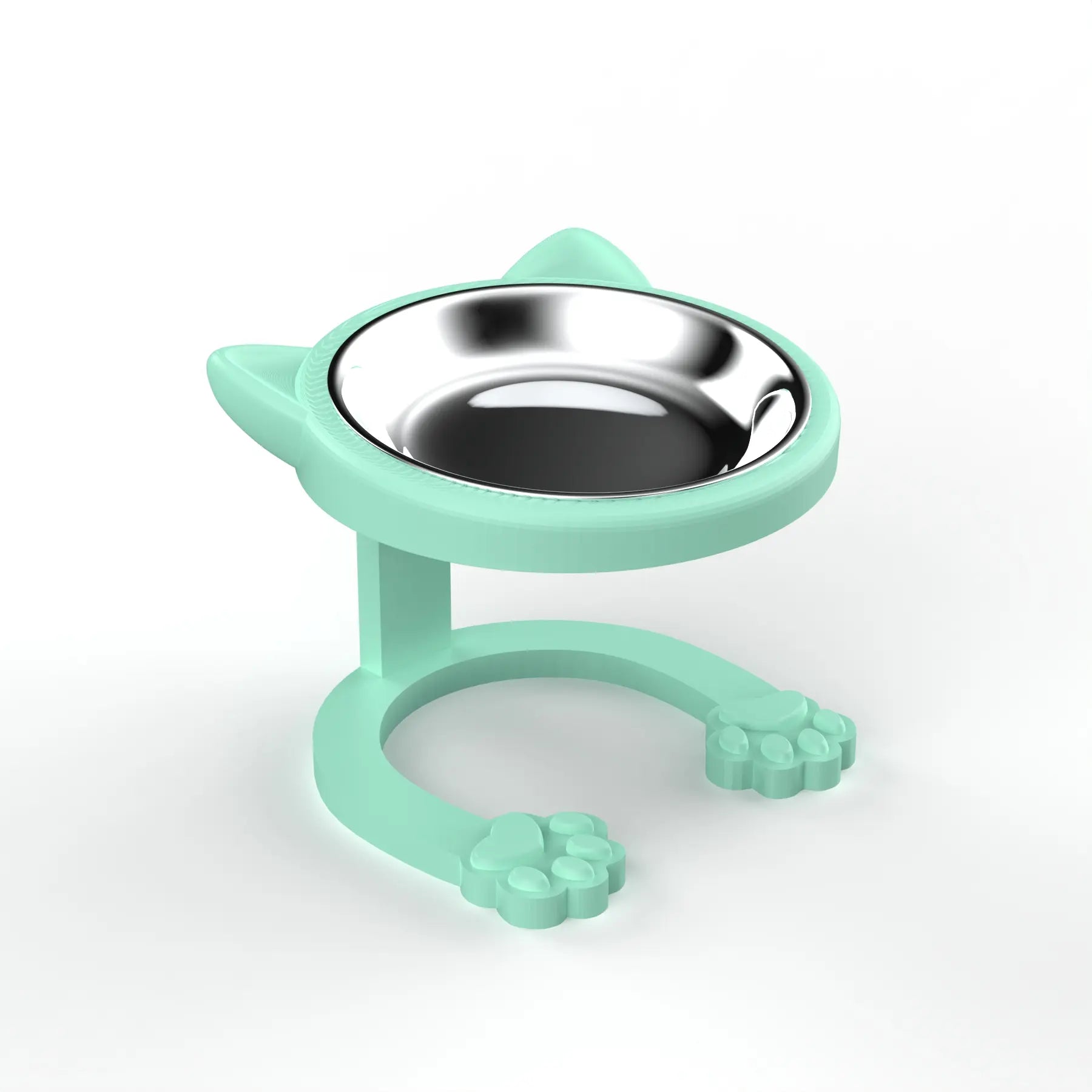 Elevated Tilted Cat Bowl - Premium 316 Stainless Steel Raised Feeder with Anti-Slip Paw Stand, Whisker-Friendly Design, and Easy-to-Clean Portable Feeding Dish for Senior Cats and Small Puppies