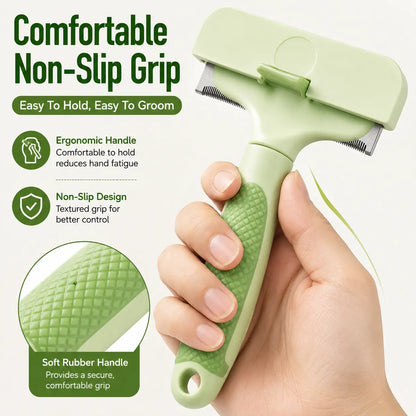 Professional Pet Deshedding Tool for Dogs and Cats - Gentle Undercoat Rake for Effective Shedding Reduction and Dematting of Long-Haired Pets