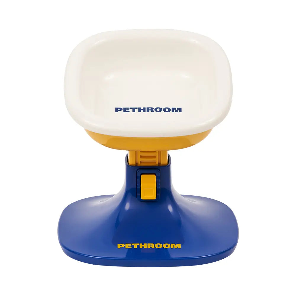 PETHROOM Adjustable Height Feeding Stand with Non-Slip Base and Durable Ceramic Bowls for Dogs and Cats