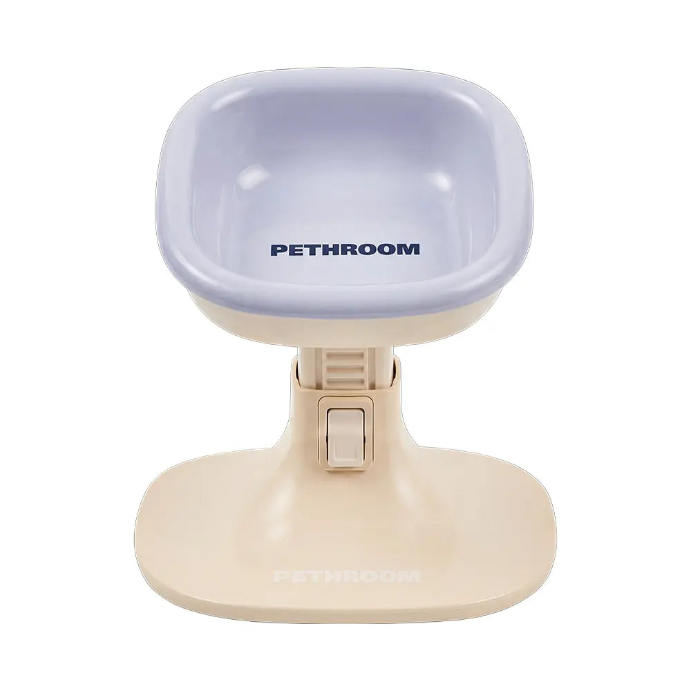 PETHROOM Adjustable Height Feeding Stand with Non-Slip Base and Durable Ceramic Bowls for Dogs and Cats