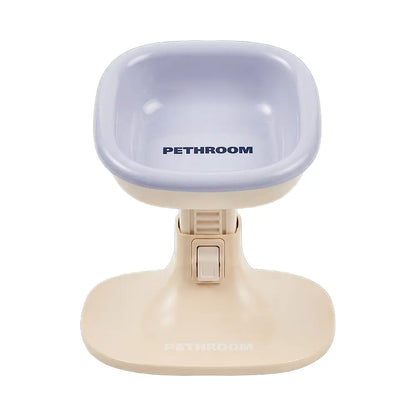 PETHROOM Adjustable Height Feeding Stand with Non-Slip Base and Durable Ceramic Bowls for Dogs and Cats