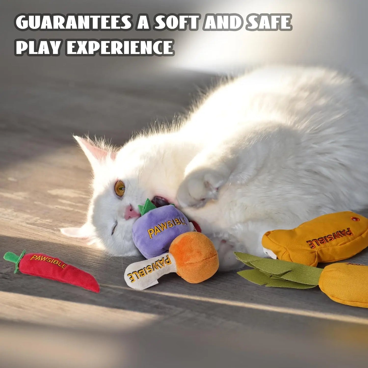 Pawsible Premium 5-Pack Cat Toy Set with Natural Herb Filling for Stimulation and Teething, Ideal for Kittens