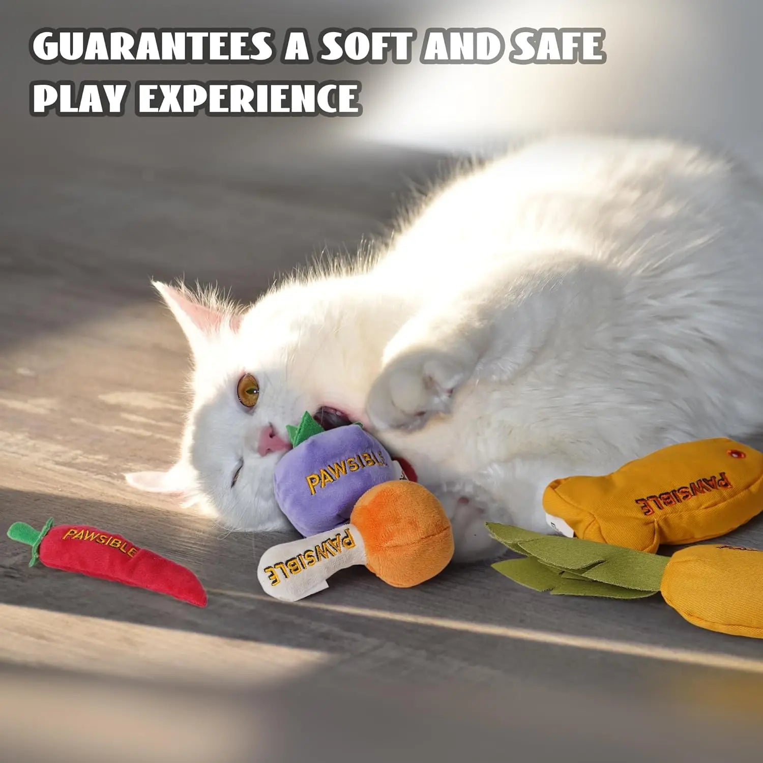 Pawsible Premium 5-Pack Cat Toy Set with Natural Herb Filling for Stimulation and Teething, Ideal for Kittens