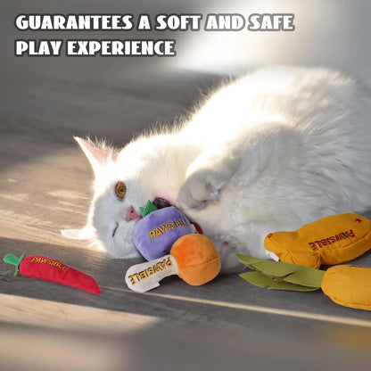 Pawsible Premium 5-Pack Cat Toy Set with Natural Herb Filling for Stimulation and Teething, Ideal for Kittens