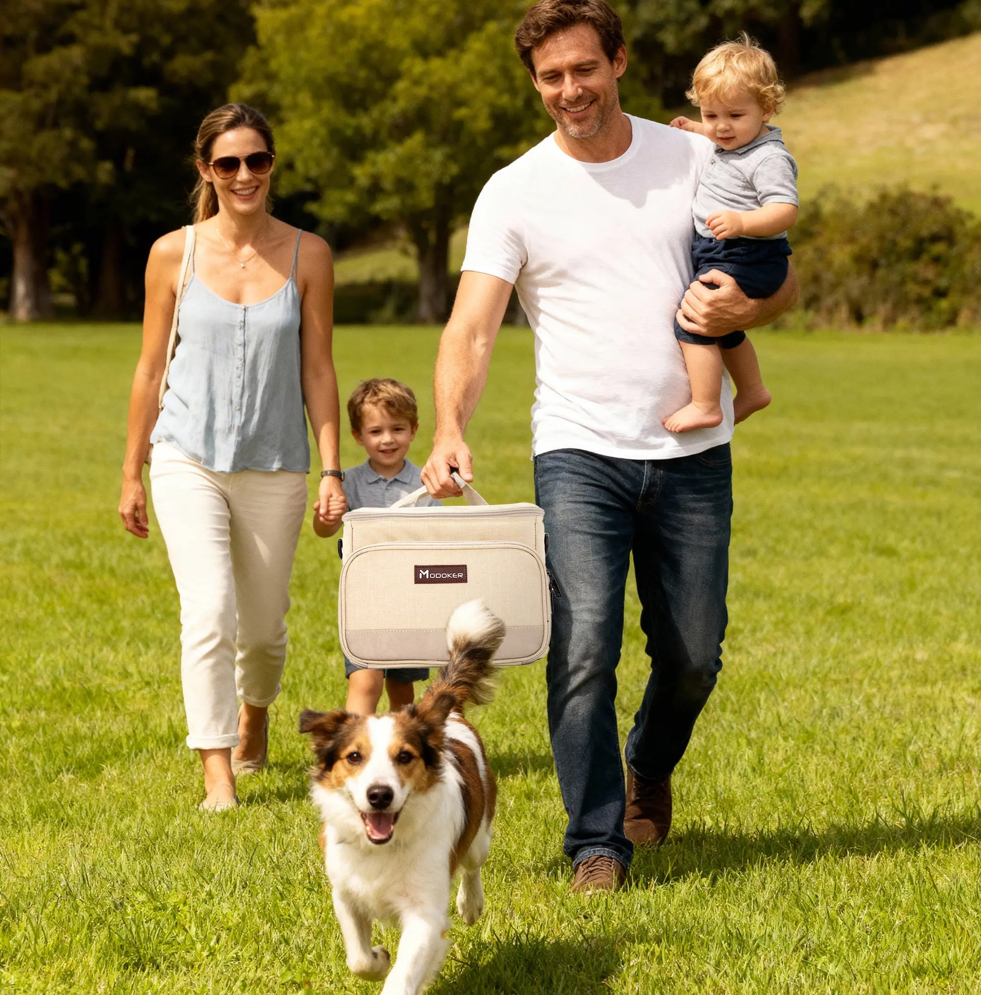 Modoker Pet Travel Bag with Food Containers and Collapsible Bowls - Complete Travel Kit for Pets