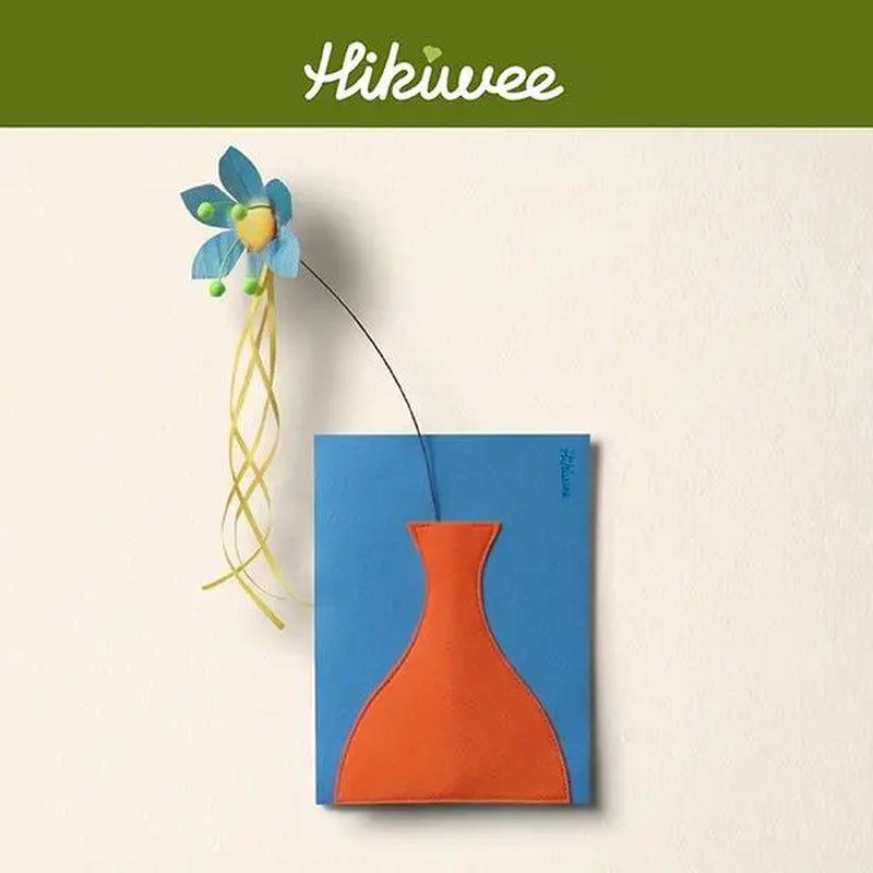 Hikiwee Interactive Cat Wand Toy with Base - Replaceable and Reusable for Extended Engagement, Colorful Design