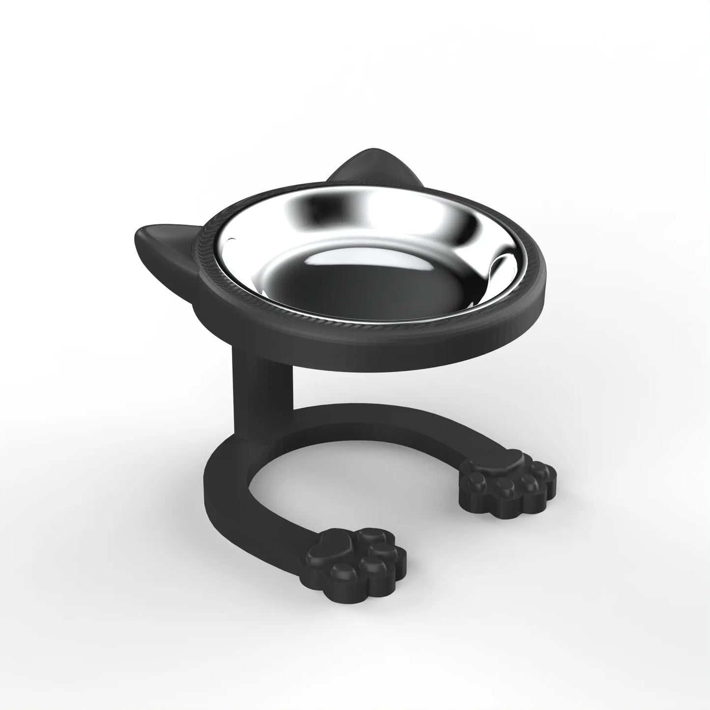 Elevated Tilted Cat Bowl - Premium 316 Stainless Steel Raised Feeder with Anti-Slip Paw Stand, Whisker-Friendly Design, and Easy-to-Clean Portable Feeding Dish for Senior Cats and Small Puppies