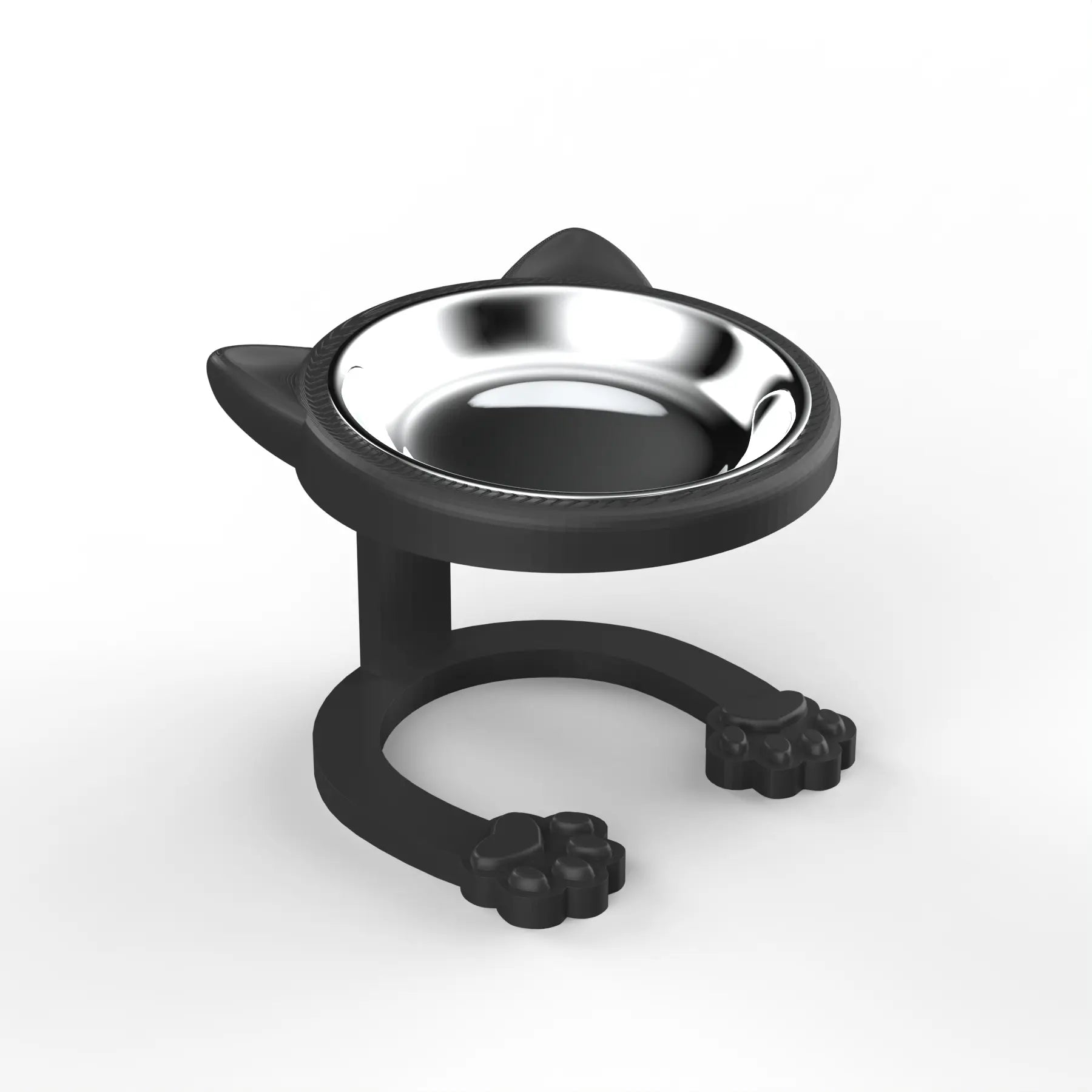 Elevated Tilted Cat Bowl - Premium 316 Stainless Steel Raised Feeder with Anti-Slip Paw Stand, Whisker-Friendly Design, and Easy-to-Clean Portable Feeding Dish for Senior Cats and Small Puppies