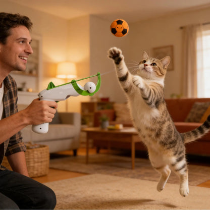 FIFA Officially Licensed Interactive Cat Ball Launcher - Innovative Toy for Endless Fetch and Enhanced Hunting Skills