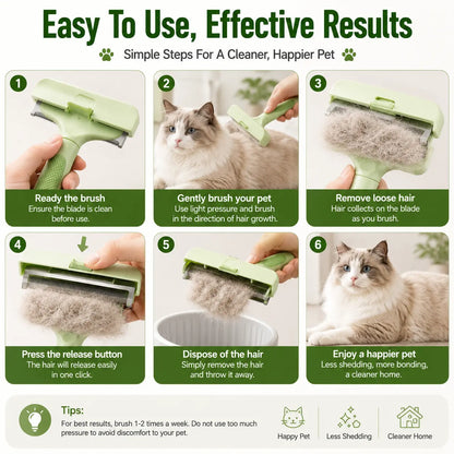 Professional Pet Deshedding Tool for Dogs and Cats - Gentle Undercoat Rake for Effective Shedding Reduction and Dematting of Long-Haired Pets