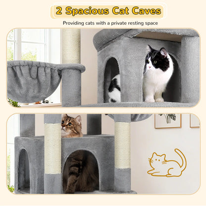 DESKAT 78 Inch Heavy-Duty Cat Tree Tower for Large Cats, Sturdy Multi-Level Cat Furniture with Condos & Scratching Posts