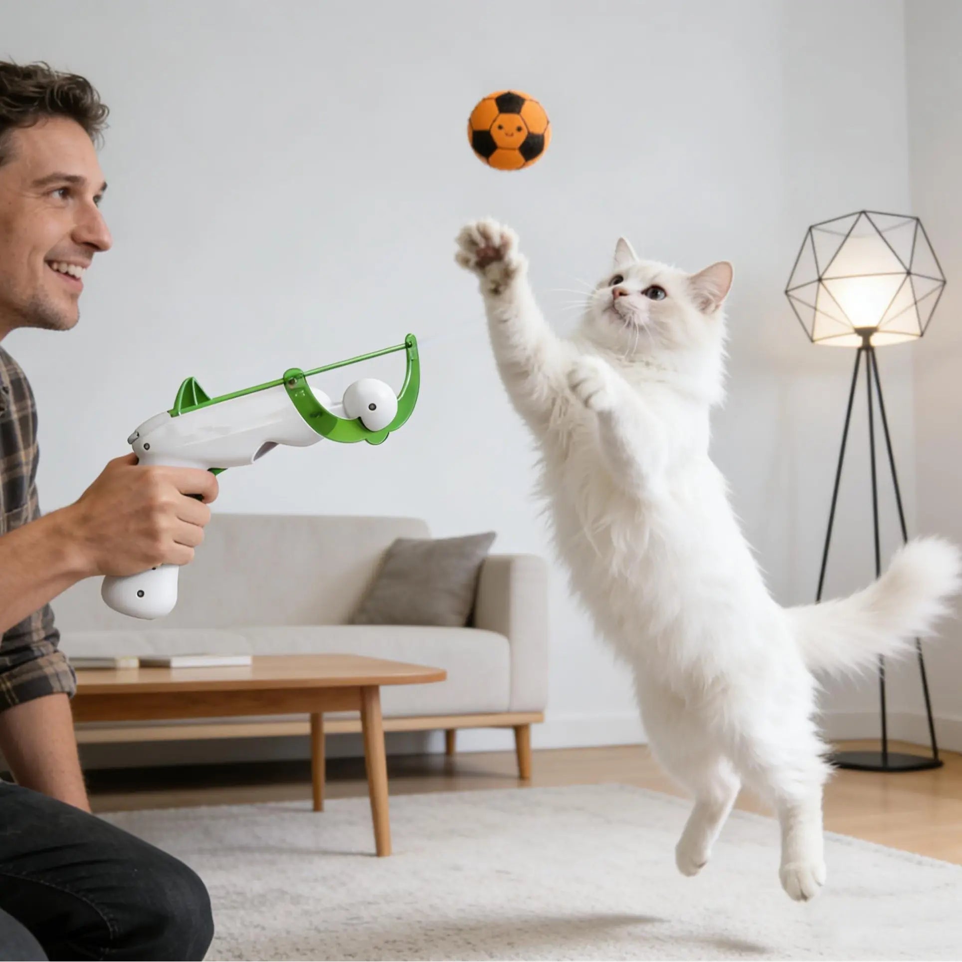 FIFA Officially Licensed Interactive Cat Ball Launcher - Innovative Toy for Endless Fetch and Enhanced Hunting Skills