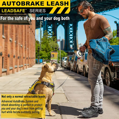 Fida Heavy-Duty Retractable Dog Leash with Autobrake Technology, 16 Ft, Tangle-Free Design for Large and Medium Dogs, One-Hand Control with Soft Grip