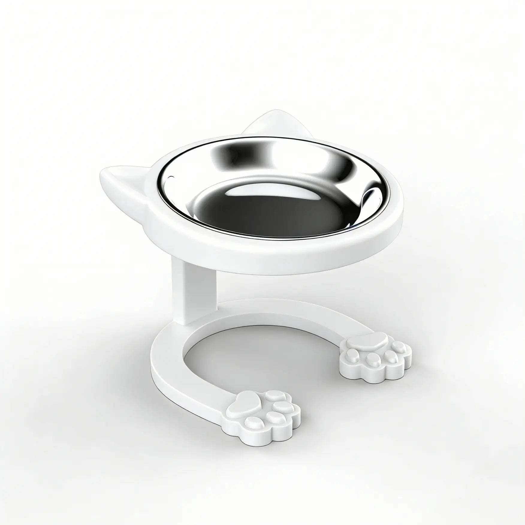 Elevated Tilted Cat Bowl - Premium 316 Stainless Steel Raised Feeder with Anti-Slip Paw Stand, Whisker-Friendly Design, and Easy-to-Clean Portable Feeding Dish for Senior Cats and Small Puppies