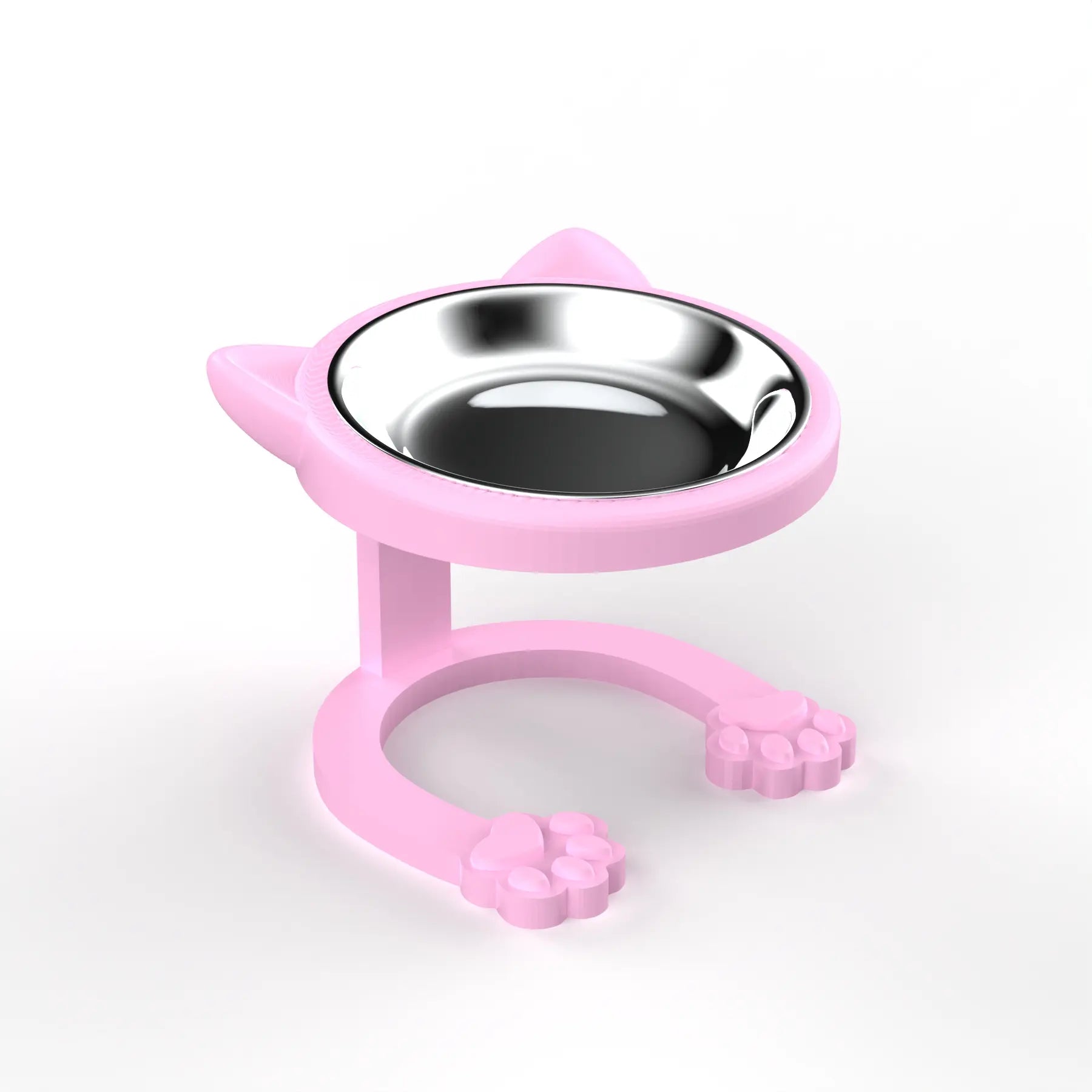 Elevated Tilted Cat Bowl - Premium 316 Stainless Steel Raised Feeder with Anti-Slip Paw Stand, Whisker-Friendly Design, and Easy-to-Clean Portable Feeding Dish for Senior Cats and Small Puppies
