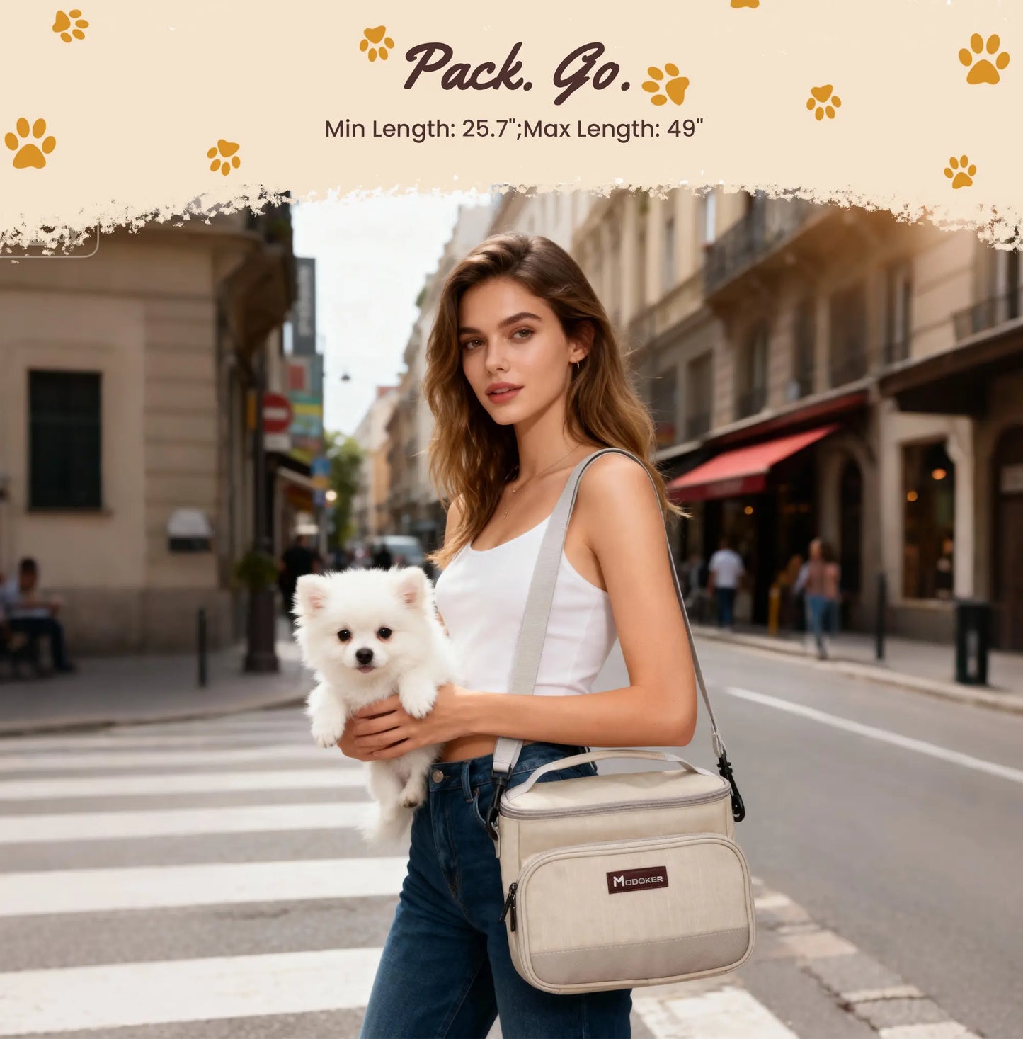 Modoker Pet Travel Bag with Food Containers and Collapsible Bowls - Complete Travel Kit for Pets