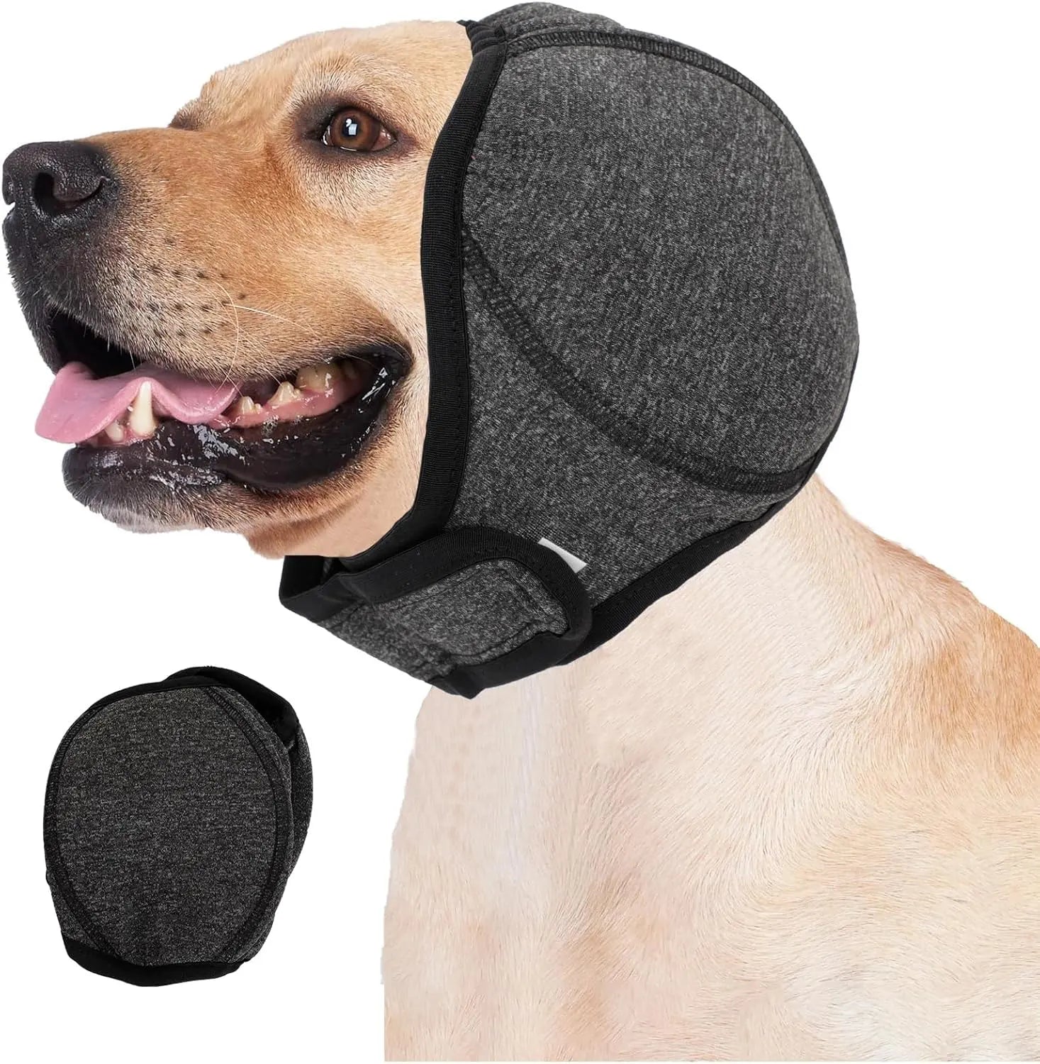 Dog Ear Protection Muffs, Adjustable Noise-Canceling Ear Wrap for Comfort and Calm During Fireworks, Bathing, and Swimming