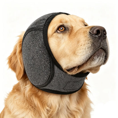 Dog Ear Protection Muffs, Adjustable Noise-Canceling Ear Wrap for Comfort and Calm During Fireworks, Bathing, and Swimming