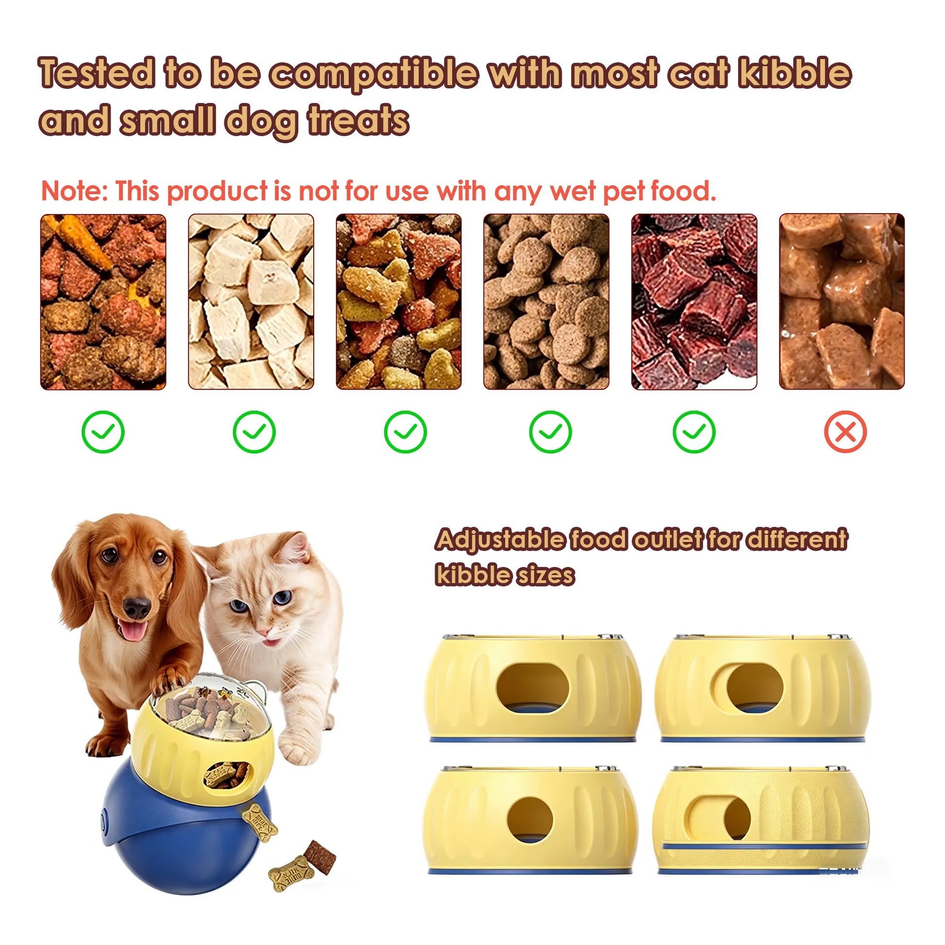 Cat and Small Dog Interactive Puzzle Food Dispensing Ball - Slow Feeder Toy for Boredom Relief and Enrichment