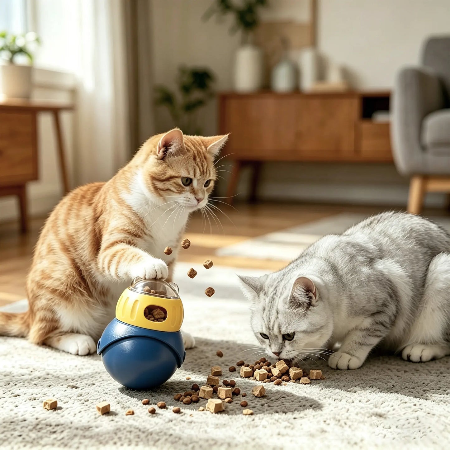 Cat and Small Dog Interactive Puzzle Food Dispensing Ball - Slow Feeder Toy for Boredom Relief and Enrichment