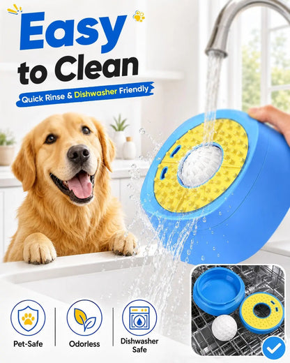 Picky Zoom Interactive Slow Feeder Bowl with Rolling Lick Ball - Dual Purpose Enrichment Solution for Rapid Eaters, Equipped with Anti-Slip Suction Base for Frozen Treats, Yogurt, and Wet Food for Dogs and Cats