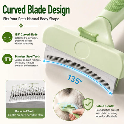 Professional Pet Deshedding Tool for Dogs and Cats - Gentle Undercoat Rake for Effective Shedding Reduction and Dematting of Long-Haired Pets