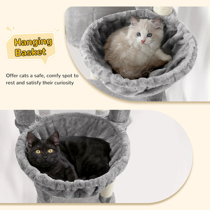 DESKAT 78 Inch Heavy-Duty Cat Tree Tower for Large Cats, Sturdy Multi-Level Cat Furniture with Condos & Scratching Posts