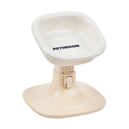PETHROOM Adjustable Height Feeding Stand with Non-Slip Base and Durable Ceramic Bowls for Dogs and Cats