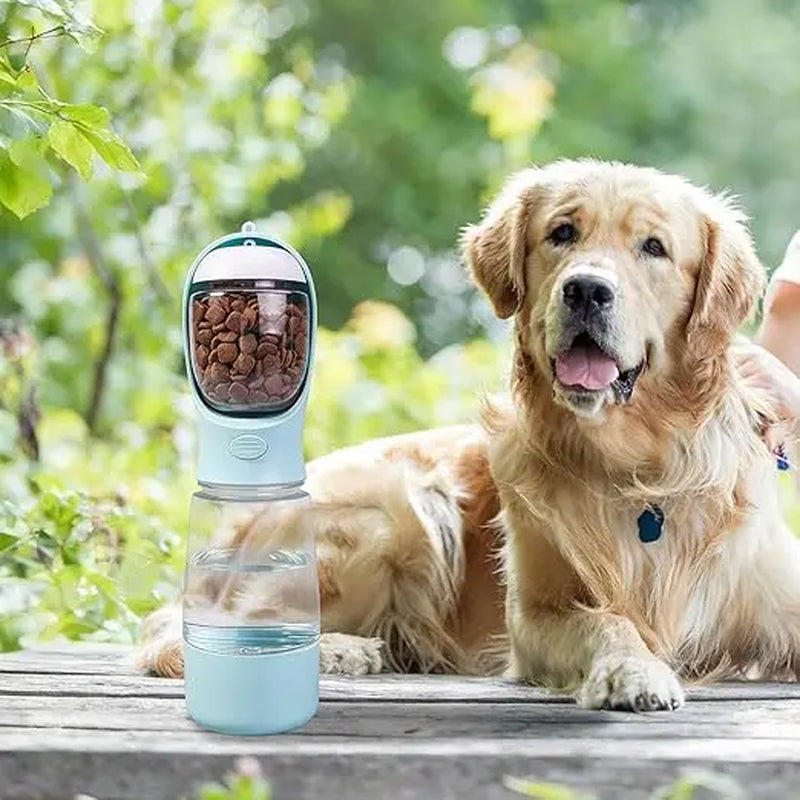 Portable Pet Water Bottle and Food Container with Travel Bowl - Essential Accessories for Outdoor Activities
