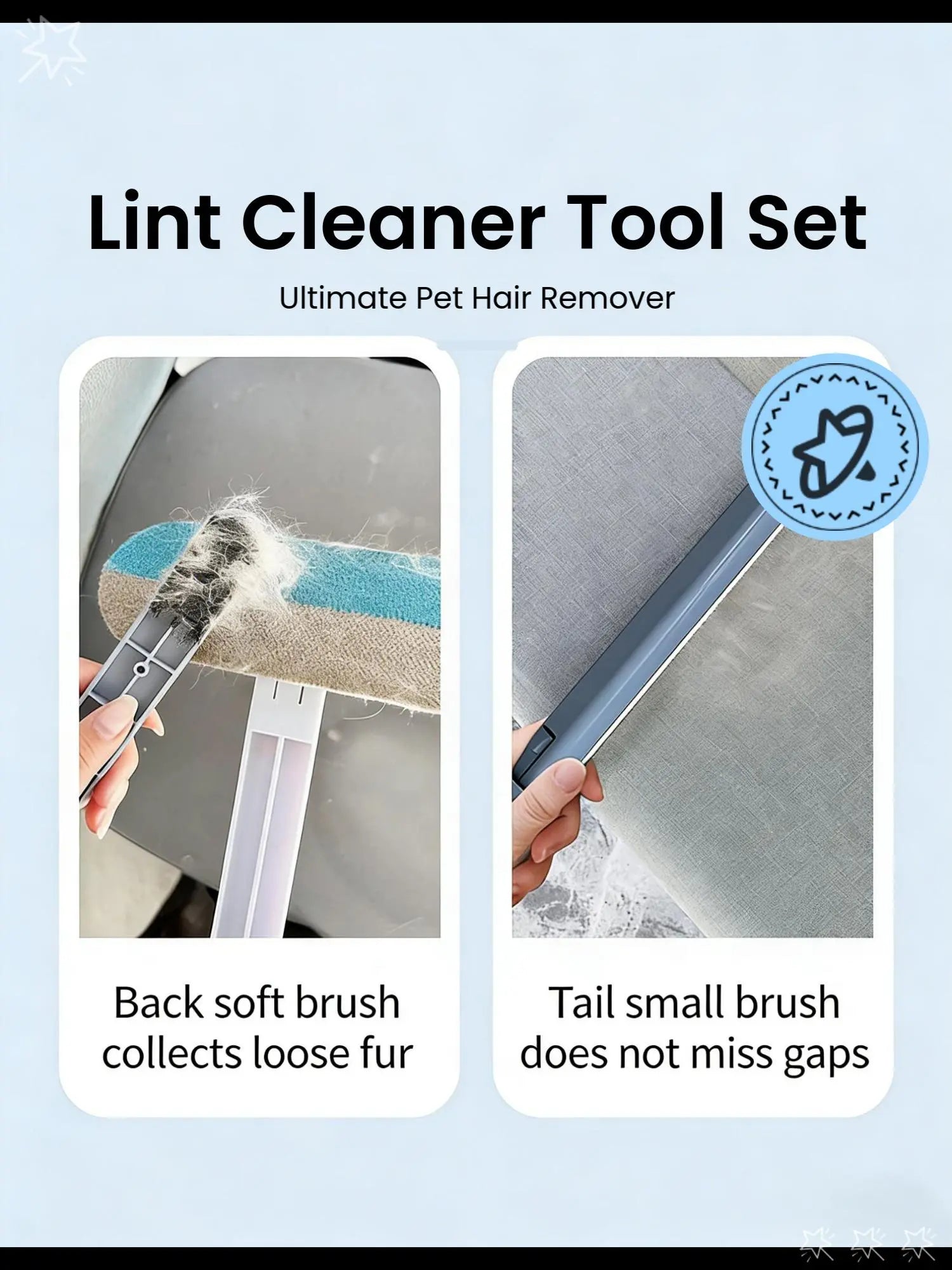 4-in-1 Pet Fur Removal Brush and Washable Cleaning Gloves Set for Indoor Pet Hair Management